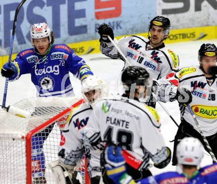 EBEL. Eishockey Bundesliga. EC VSV gegen Dornbirner Eishockey Club.  Torjubel John Hughes (VSV). Villach, am 13.11.2013.
Foto: Kuess 


---
pressefotos, pressefotografie, kuess, qs, qspictures, sport, bild, bilder, bilddatenbank