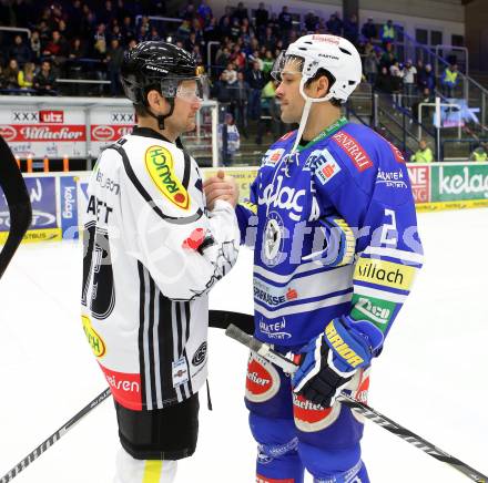 EBEL. Eishockey Bundesliga. EC VSV gegen Dornbirner Eishockey Club.  Cole Jarrett,  (VSV), Patrick Jarrett (Dornbirn). Villach, am 13.11.2013.
Foto: Kuess 


---
pressefotos, pressefotografie, kuess, qs, qspictures, sport, bild, bilder, bilddatenbank