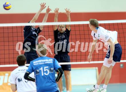 AVL. Volleybal Bundesliga. VBK Klagenfurt gegen HYPO Tirol. Bernhard Melzer, Alexander Xandi Huber (Klagenfurt). Klagenfurt, am 16.11.2013.
Foto: Kuess
---
pressefotos, pressefotografie, kuess, qs, qspictures, sport, bild, bilder, bilddatenbank