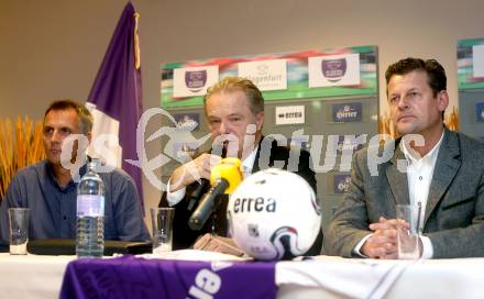 Fussball Regionalliga. Informationsveranstaltung die Zukunft der SK Austria Klagenfurt.  Stadtrat Gerhard Reinisch, Peter Svetits, Buergermeister Christian Scheider. Klagenfurt, am 21.11.2013.
Foto: Kuess
---
pressefotos, pressefotografie, kuess, qs, qspictures, sport, bild, bilder, bilddatenbank