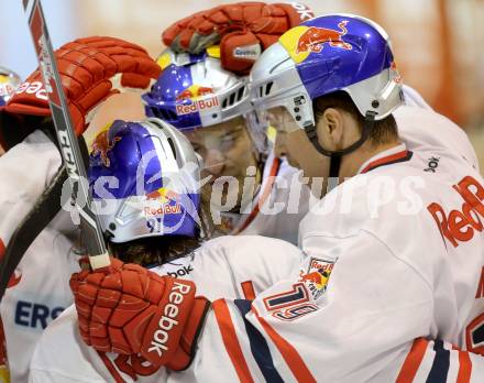 EBEL. Eishockey Bundesliga. KAC gegen EC Red Bull Salzburg. Torjubel Manuel Latusa (Salzburg). Klagenfurt, am 22.11.2013
Foto: Kuess 

---
pressefotos, pressefotografie, kuess, qs, qspictures, sport, bild, bilder, bilddatenbank