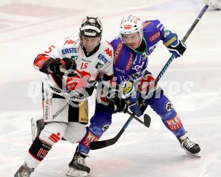 EBEL. Eishockey Bundesliga. EC VSV gegen HC TWK Innsbruck. Derek Ryan, (VSV), Lukas Jurik  (Innsbruck). Villach, am 22.11.2013.
Foto: Kuess 


---
pressefotos, pressefotografie, kuess, qs, qspictures, sport, bild, bilder, bilddatenbank