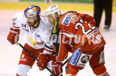 EBEL. Eishockey Bundesliga. KAC gegen EC Red Bull Salzburg. Thomas Poeck, (KAC), Andreas Noedl  (Salzburg). Klagenfurt, am 22.11.2013
Foto: Kuess 

---
pressefotos, pressefotografie, kuess, qs, qspictures, sport, bild, bilder, bilddatenbank