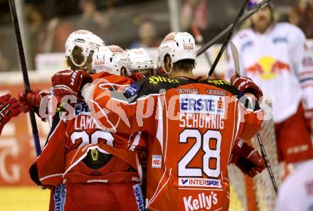 EBEL. Eishockey Bundesliga. KAC gegen EC Red Bull Salzburg. Torjubel KAC. Klagenfurt, am 22.11.2013
Foto: Kuess 

---
pressefotos, pressefotografie, kuess, qs, qspictures, sport, bild, bilder, bilddatenbank