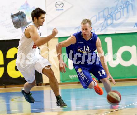 Basketball. 2. Bundesliga. Woerthersee Piraten gegen Radenthein. Daniel Gspandl, (Piraten), Jure MISIC (Radenthein). Klagenfurt, am 16.11.2013.
Foto: Kuess
---
pressefotos, pressefotografie, kuess, qs, qspictures, sport, bild, bilder, bilddatenbank