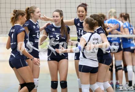 WVL. Women Volleyball League. Frauen Bundesliga. ATSC Wildcats gegen UVF Melk. Jubel (Wildcats). Klagenfurt, 23.11.2013.
Foto: Kuess
---
pressefotos, pressefotografie, kuess, qs, qspictures, sport, bild, bilder, bilddatenbank