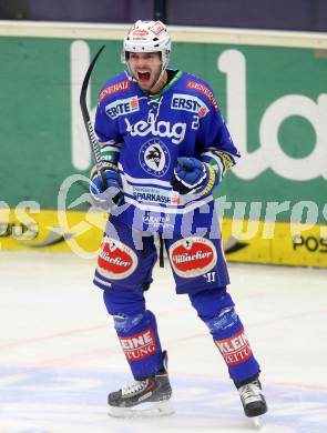 EBEL. Eishockey Bundesliga. EC VSV gegen EHC LIWEST Linz. Torjubel Benjamin Petrik (VSV). Villach, am 24.11.2013.
Foto: Kuess 


---
pressefotos, pressefotografie, kuess, qs, qspictures, sport, bild, bilder, bilddatenbank