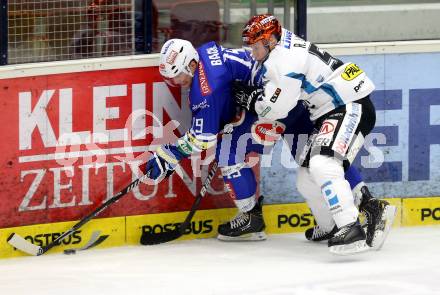 EBEL. Eishockey Bundesliga. EC VSV gegen EHC LIWEST Linz.  Stefan Bacher, (VSV), Robert Lukas (Linz). Villach, am 24.11.2013.
Foto: Kuess 


---
pressefotos, pressefotografie, kuess, qs, qspictures, sport, bild, bilder, bilddatenbank