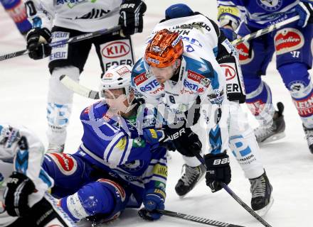 EBEL. Eishockey Bundesliga. EC VSV gegen EHC LIWEST Linz. Marius Goehringer, (VSV),  Michael Mayr (Linz). Villach, am 24.11.2013.
Foto: Kuess 


---
pressefotos, pressefotografie, kuess, qs, qspictures, sport, bild, bilder, bilddatenbank