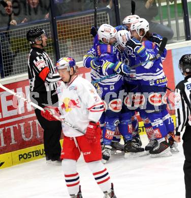 EBEL. Eishockey Bundesliga. EC VSV gegen EC Red Bull Salzburg. Torjubel  (VSV). Villach, am 1.12.2013.
Foto: Kuess 


---
pressefotos, pressefotografie, kuess, qs, qspictures, sport, bild, bilder, bilddatenbank