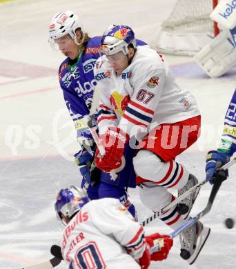 EBEL. Eishockey Bundesliga. EC VSV gegen EC Red Bull Salzburg. FORNEY Michael (VSV), KOMAREK Konstantin (Salzburg). Villach, am 1.12.2013.
Foto: Kuess 


---
pressefotos, pressefotografie, kuess, qs, qspictures, sport, bild, bilder, bilddatenbank