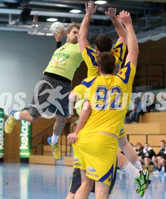 Handball Bundesliga. HC Kaernten gegen UHC Hollabrunn. Anze Kljajic (HCK). Viktring, am 30.11.2013.
Foto: Kuess
---
pressefotos, pressefotografie, kuess, qs, qspictures, sport, bild, bilder, bilddatenbank