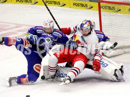 EBEL. Eishockey Bundesliga. EC VSV gegen EC Red Bull Salzburg. LAMOUREUX Jean Philippe, UNTERLUGGAUER Gerhard (VSV), NOEDL Andreas (Salzburg).. Villach, am 1.12.2013.
Foto: Kuess 


---
pressefotos, pressefotografie, kuess, qs, qspictures, sport, bild, bilder, bilddatenbank