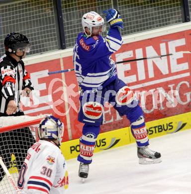 EBEL. Eishockey Bundesliga. EC VSV gegen EC Red Bull Salzburg. Torjubel PEWAL Marco, (VSV). Villach, am 1.12.2013.
Foto: Kuess 


---
pressefotos, pressefotografie, kuess, qs, qspictures, sport, bild, bilder, bilddatenbank