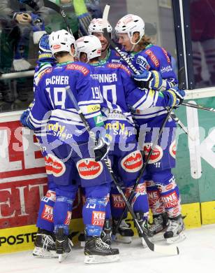 EBEL. Eishockey Bundesliga. EC VSV gegen EC Red Bull Salzburg. torjubel PETRIK Benjamin (VSV). Villach, am 1.12.2013.
Foto: Kuess 


---
pressefotos, pressefotografie, kuess, qs, qspictures, sport, bild, bilder, bilddatenbank