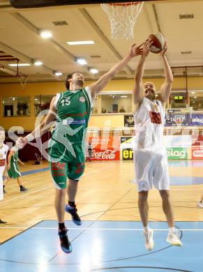 Basketball 2. Bundesliga. Woerthersee Piraten gegen BK Mattersburg Rocks. Joachim Buggelsheim (Piraten), Paul Eder (Mattersburg). Klagenfurt, am 30.11.2013.
Foto: Kuess
---
pressefotos, pressefotografie, kuess, qs, qspictures, sport, bild, bilder, bilddatenbank