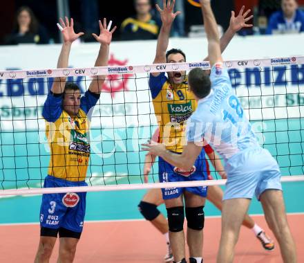 Volleyball Champions League. SK Posijilnica Aich/Dob gegen Zenit Kazan. Michael Hruska, Andrej Grut (Aich/Dob). Klagenfurt, am 3.12.2013.
Foto: Kuess
---
pressefotos, pressefotografie, kuess, qs, qspictures, sport, bild, bilder, bilddatenbank