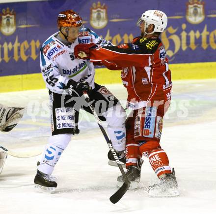 EBEL. Eishockey Bundesliga. KAC gegen EHC LIWEST Linz. Colton Fretter (KAC), Robert Lukas (Linz). Klagenfurt, am 3.12.2013
Foto: Kuess 

---
pressefotos, pressefotografie, kuess, qs, qspictures, sport, bild, bilder, bilddatenbank