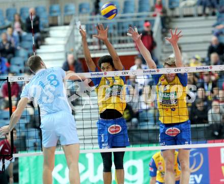 Volleyball Champions League. SK Posijilnica Aich/Dob gegen Zenit Kazan. Valdir Sequeira, Peter Wohlfahrtstaetter (Aich/Dob). Klagenfurt, am 3.12.2013.
Foto: Kuess
---
pressefotos, pressefotografie, kuess, qs, qspictures, sport, bild, bilder, bilddatenbank