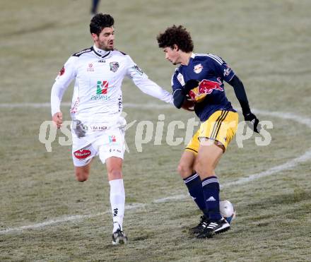 Fussball Bundesliga. RZ Pellets WAC gegen FC Red Bull Salzburg. Lucas Segovia Daniel, (WAC), Ramalho Silva Andre (Salzburg). Wolfsberg, 4.12.2013.
Foto: Kuess

---
pressefotos, pressefotografie, kuess, qs, qspictures, sport, bild, bilder, bilddatenbank