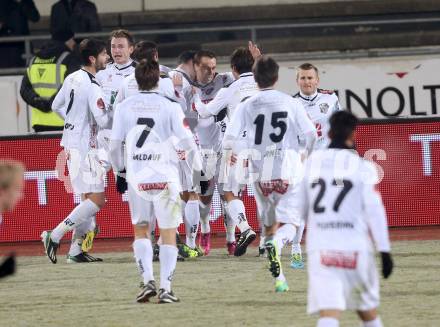 Fussball Bundesliga. RZ Pellets WAC gegen FC Red Bull Salzburg. Torjubel Michael Liendl (WAC). Wolfsberg, 4.12.2013.
Foto: Kuess

---
pressefotos, pressefotografie, kuess, qs, qspictures, sport, bild, bilder, bilddatenbank