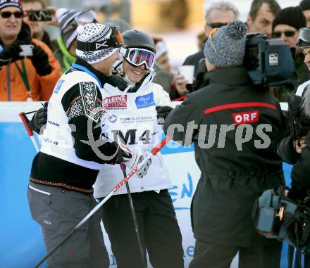 Schi Alpin. 60. Geburtstag von Franz Klammer. Legendenschirennen.  Erik Haker, Annemarie Moser-Proell. Bad Kleinkirchheim, am 7.12.2013.
Foto: Kuess
---
pressefotos, pressefotografie, kuess, qs, qspictures, sport, bild, bilder, bilddatenbank