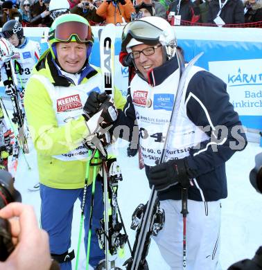 Schi Alpin. 60. Geburtstag von Franz Klammer. Legendenschirennen.  Franz Klammer, David Zwilling. Bad Kleinkirchheim, am 7.12.2013.
Foto: Kuess
---
pressefotos, pressefotografie, kuess, qs, qspictures, sport, bild, bilder, bilddatenbank