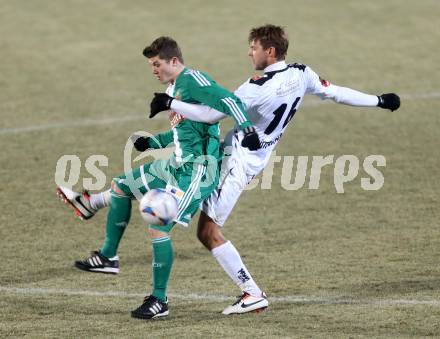 Fussball Bundesliga. RZ Pellets WAC gegen SK Rapid Wien. Boris Huettenbrenner, (WAC), Marcel Sabitzer (Rapid). Wolfsberg, 8.12.2013.
Foto: Kuess

---
pressefotos, pressefotografie, kuess, qs, qspictures, sport, bild, bilder, bilddatenbank