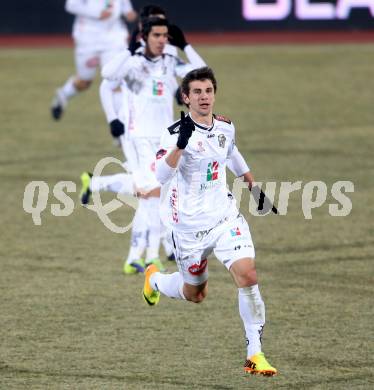 Fussball Bundesliga. RZ Pellets WAC gegen SK Rapid Wien. Torjubel Mihret Topcagic (WAC). Wolfsberg, 8.12.2013.
Foto: Kuess

---
pressefotos, pressefotografie, kuess, qs, qspictures, sport, bild, bilder, bilddatenbank