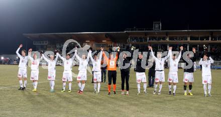 Fussball Bundesliga. RZ Pellets WAC gegen SK Rapid Wien. Jubel  (WAC). Wolfsberg, 8.12.2013.
Foto: Kuess

---
pressefotos, pressefotografie, kuess, qs, qspictures, sport, bild, bilder, bilddatenbank