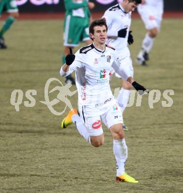 Fussball Bundesliga. RZ Pellets WAC gegen SK Rapid Wien. Torjubel Mihret Topcagic (WAC). Wolfsberg, 8.12.2013.
Foto: Kuess

---
pressefotos, pressefotografie, kuess, qs, qspictures, sport, bild, bilder, bilddatenbank