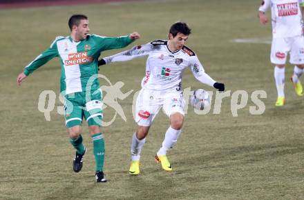 Fussball Bundesliga. RZ Pellets WAC gegen SK Rapid Wien. Mihret Topcagic, (WAC), Thanos Petsos (Rapid). Wolfsberg, 8.12.2013.
Foto: Kuess

---
pressefotos, pressefotografie, kuess, qs, qspictures, sport, bild, bilder, bilddatenbank