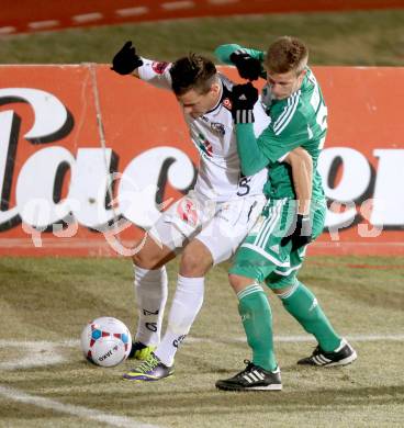 Fussball Bundesliga. RZ Pellets WAC gegen SK Rapid Wien. Sandro Gotal, (WAC), Dominik Starkl (Rapid). . Wolfsberg, 8.12.2013.
Foto: Kuess

---
pressefotos, pressefotografie, kuess, qs, qspictures, sport, bild, bilder, bilddatenbank