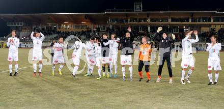 Fussball Bundesliga. RZ Pellets WAC gegen SK Rapid Wien. Jubel  (WAC). Wolfsberg, 8.12.2013.
Foto: Kuess

---
pressefotos, pressefotografie, kuess, qs, qspictures, sport, bild, bilder, bilddatenbank