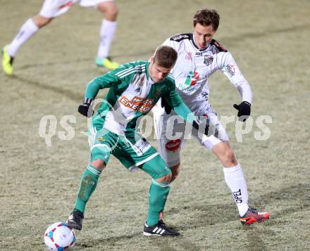 Fussball Bundesliga. RZ Pellets WAC gegen SK Rapid Wien. Dario Baldauf, (WAC), Dominik Starkl  (Rapid). Wolfsberg, 8.12.2013.
Foto: Kuess

---
pressefotos, pressefotografie, kuess, qs, qspictures, sport, bild, bilder, bilddatenbank