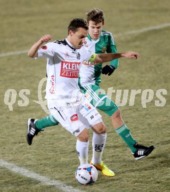 Fussball Bundesliga. RZ Pellets WAC gegen SK Rapid Wien. Michael Liendl, (WAC), Louis Schaub (Rapid). Wolfsberg, 8.12.2013.
Foto: Kuess

---
pressefotos, pressefotografie, kuess, qs, qspictures, sport, bild, bilder, bilddatenbank