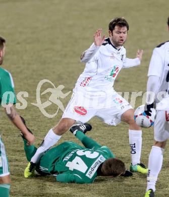 Fussball Bundesliga. RZ Pellets WAC gegen SK Rapid Wien. Nemanja Rnic, (WAC), Dominik Starkl (Rapid). Wolfsberg, 8.12.2013.
Foto: Kuess

---
pressefotos, pressefotografie, kuess, qs, qspictures, sport, bild, bilder, bilddatenbank