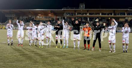 Fussball Bundesliga. RZ Pellets WAC gegen SK Rapid Wien. Jubel  (WAC). Wolfsberg, 8.12.2013.
Foto: Kuess

---
pressefotos, pressefotografie, kuess, qs, qspictures, sport, bild, bilder, bilddatenbank