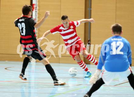 Futsal Bundesliga. Futsal Klagenfurt gegen Stella Rosa Tipp3 Wien. Vahid Muharemovic (Klagenfurt), Martin Demic (Wien). Klagenfurt, am 7.12.2013.
Foto: Kuess
---
pressefotos, pressefotografie, kuess, qs, qspictures, sport, bild, bilder, bilddatenbank