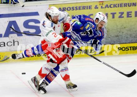 EBEL. Eishockey Bundesliga. EC VSV gegen HCB Suedtirol Bozen. Scott Hotham, (VSV),  Stefan Zisser (Bozen). Villach, am 10.12.2013.
Foto: Kuess 


---
pressefotos, pressefotografie, kuess, qs, qspictures, sport, bild, bilder, bilddatenbank