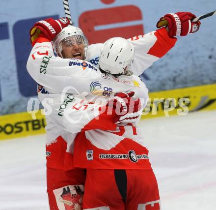 EBEL. Eishockey Bundesliga. EC VSV gegen HCB Suedtirol Bozen. Torjubel Ziga Pance (Bozen). Villach, am 10.12.2013.
Foto: Kuess 


---
pressefotos, pressefotografie, kuess, qs, qspictures, sport, bild, bilder, bilddatenbank