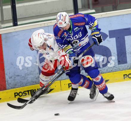 EBEL. Eishockey Bundesliga. EC VSV gegen HCB Suedtirol Bozen. Daniel Nageler, (VSV), Matt Tomassoni (Bozen). Villach, am 10.12.2013.
Foto: Kuess 


---
pressefotos, pressefotografie, kuess, qs, qspictures, sport, bild, bilder, bilddatenbank