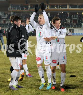 Fussball Bundesliga. RZ Pellets WAC gegen SK Puntigamer Sturm Graz.. Jubel Manuel Kerhe, Dario Baldauf (WAC). Wolfsberg, 11.12.2013.
Foto: Kuess

---
pressefotos, pressefotografie, kuess, qs, qspictures, sport, bild, bilder, bilddatenbank