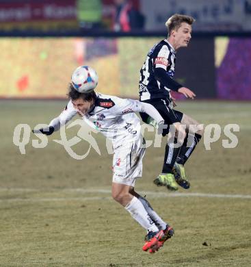 Fussball Bundesliga. RZ Pellets WAC gegen SK Puntigamer Sturm Graz.. Dario Baldauf, (WAC), Marc Andre Schmerboeck (Graz). Wolfsberg, 11.12.2013.
Foto: Kuess

---
pressefotos, pressefotografie, kuess, qs, qspictures, sport, bild, bilder, bilddatenbank