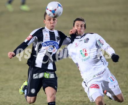 Fussball Bundesliga. RZ Pellets WAC gegen SK Puntigamer Sturm Graz.. Dario Baldauf, (WAC), Daniel Beichler (Graz). Wolfsberg, 11.12.2013.
Foto: Kuess

---
pressefotos, pressefotografie, kuess, qs, qspictures, sport, bild, bilder, bilddatenbank