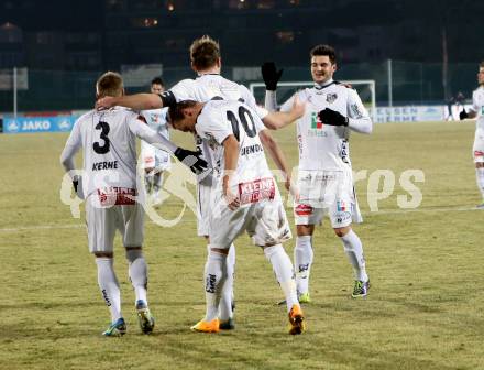 Fussball Bundesliga. RZ Pellets WAC gegen SK Puntigamer Sturm Graz.. Torjubel WAC. Wolfsberg, 11.12.2013.
Foto: Kuess

---
pressefotos, pressefotografie, kuess, qs, qspictures, sport, bild, bilder, bilddatenbank