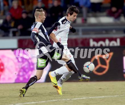 Fussball Bundesliga. RZ Pellets WAC gegen SK Puntigamer Sturm Graz.. Mihret Topcagic, (WAC), Patrick Wolf (Graz). Wolfsberg, 11.12.2013.
Foto: Kuess

---
pressefotos, pressefotografie, kuess, qs, qspictures, sport, bild, bilder, bilddatenbank