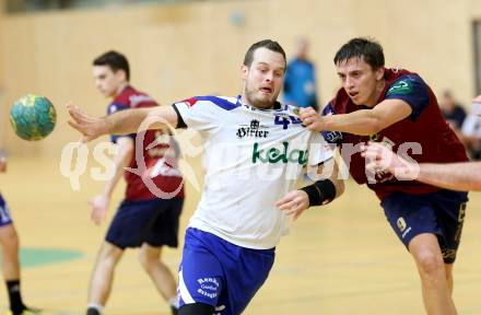 Handball Bundesliga. HLA. SC Ferlach gegen UNION Juri Leoben. Patrick Jochum, (Ferlach), Sasa Barisic Jaman (Leoben). Ferlach, 15.12.2013.
Foto: Kuess
---
pressefotos, pressefotografie, kuess, qs, qspictures, sport, bild, bilder, bilddatenbank