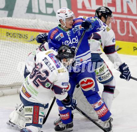 EBEL. Eishockey Bundesliga. EC VSV gegen SAPA Fehervar AV19. Daniel Nageler, (VSV), Viktor Tokaji (Alba Volan). Villach, am 17.12.2013.
Foto: Kuess 


---
pressefotos, pressefotografie, kuess, qs, qspictures, sport, bild, bilder, bilddatenbank