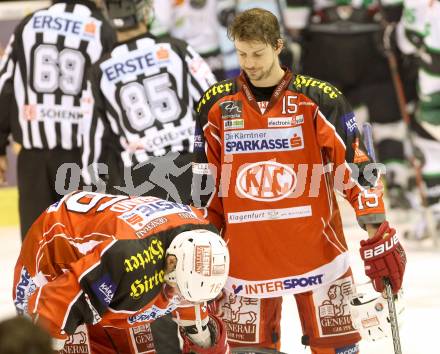 EBEL. Eishockey Bundesliga. KAC gegen HDD TELEMACH Olimpija Ljubljana.  Patrick Harand, Paul Schellander (KAC). Klagenfurt, am 17.12.2013
Foto: Kuess 

---
pressefotos, pressefotografie, kuess, qs, qspictures, sport, bild, bilder, bilddatenbank